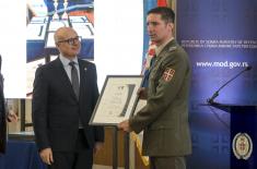 Minister Vučević attends ceremony marking Military Sports Day